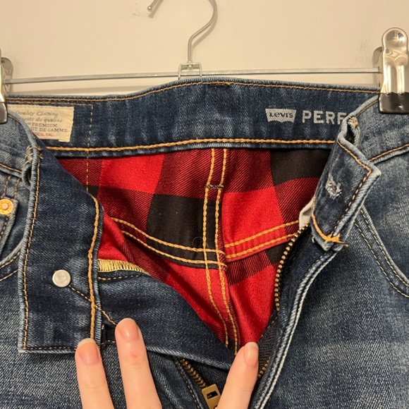 Levi's 511 Men's Plaid Slim Fit Denim Performance Jeans Plaid Lining 31W 32L - Picture 5 of 16